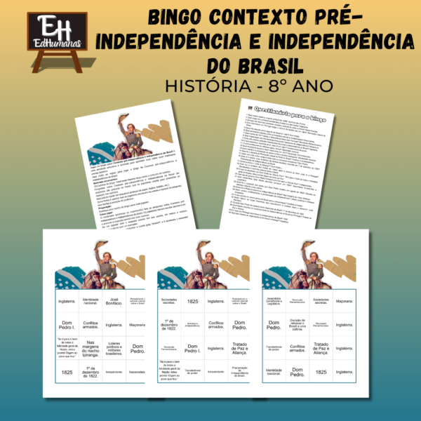 Bingo Contexto Pré-independência e Independência do Brasil