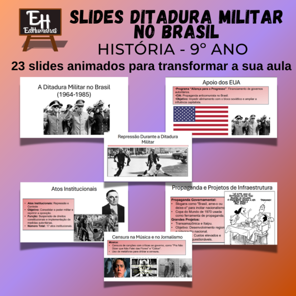 Kit de slides animados Ditadura militar no Brasil