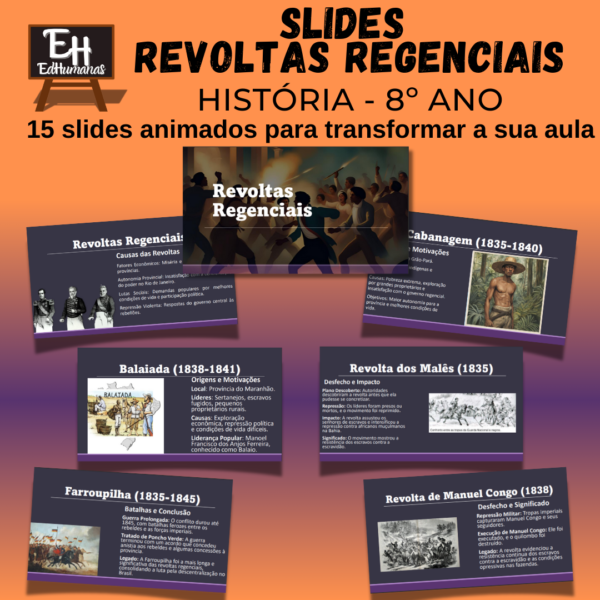 Slides animados sobre Revoltas Regenciais