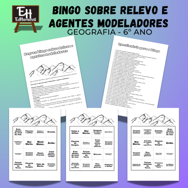 Bingo  sobre Relevo e agentes modeladores do relevo