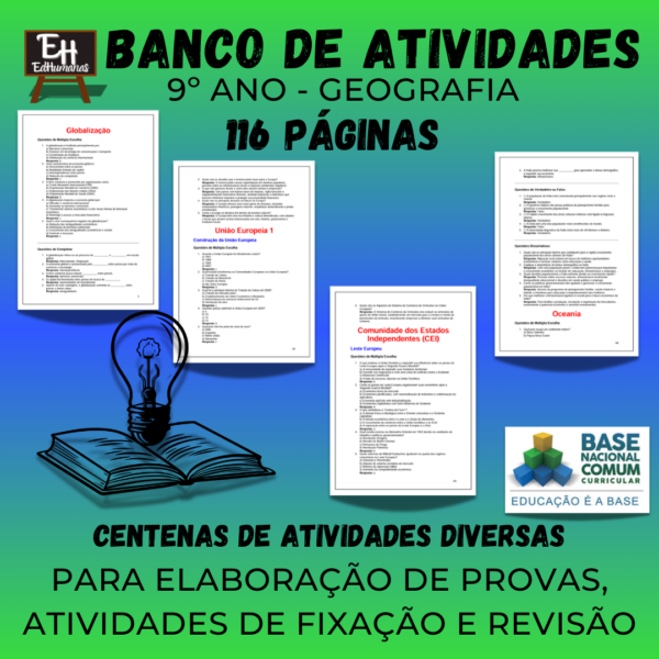 Banco de atividades Geografia do 9º ano