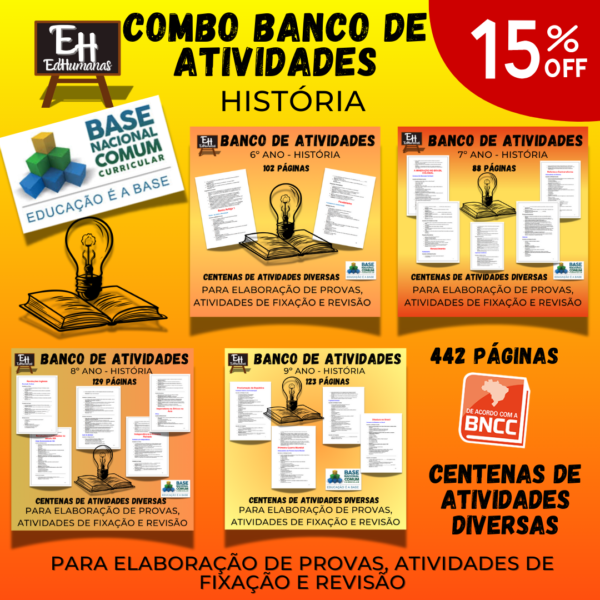 Combo Banco de atividades de História