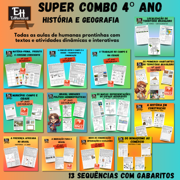 Combo 4º ano - todas as sequências didáticas de Humanas